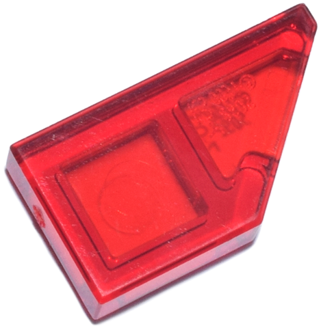 Tile 1 x 2 with Stud Notch Right in Trans-Red