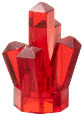 Rock 1 x 1 Crystal 5 Point in Trans-Red