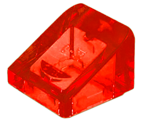 Brick Sloped 30° 1 x 1 x 2/3 (Cheese Slope) in Trans-Red