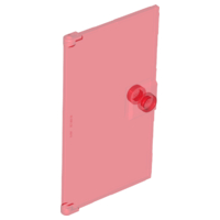 Door 1 x 4 x 6 Smooth with Chamfered Handle Plinth in Trans-Red