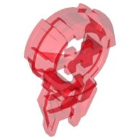 Large Figure Chest Badge with 'H' Hero Factory Logo in Spiked Circle in Trans-Red