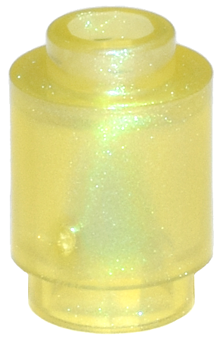 Brick Round 1 x 1 Open Stud in Satin Trans-Yellow