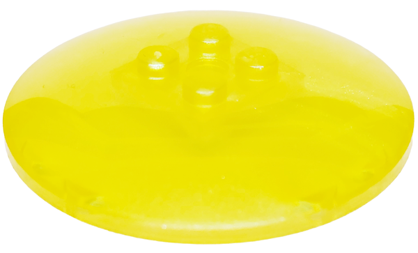 Dish 6 x 6 Inverted (Radar) with Solid Studs in Satin Trans-Yellow