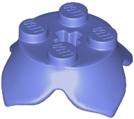 Plant, Leaves, Round 2 x 2 x 2/3 with + Axle Hole and 4 Leaf Extensions in Blue Violet