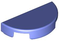 Tile Round 1 x 2 Half Circle in Blue Violet