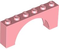 Brick Arch 1 x 6 x 2 - Thin Top without Reinforced Underside [New Version] in Warm Pink