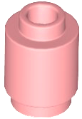 Brick Round 1 x 1 Open Stud in Warm Pink