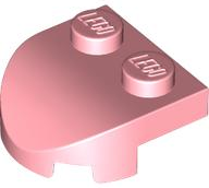Brick Wedged, Rounded 2 x 2 with Curved Front, 2 Studs in Warm Pink