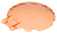 Dish 6 x 6 Inverted - No Studs with Handle in Trans-Neon Orange
