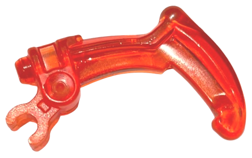Large Figure Weapon Claw, Bent and Notched with Clip in Trans-Neon Orange