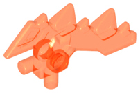 Weapon Blade with Spikes and Two Bars in Trans-Neon Orange