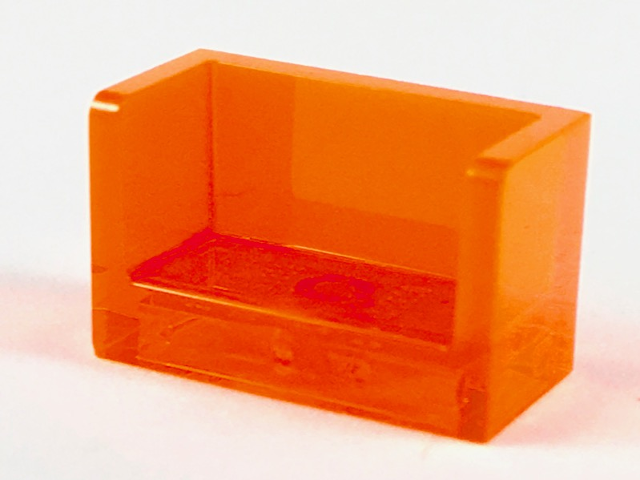 Panel 1 x 2 x 1 with Rounded Corners and 2 Sides in Trans-Neon Orange