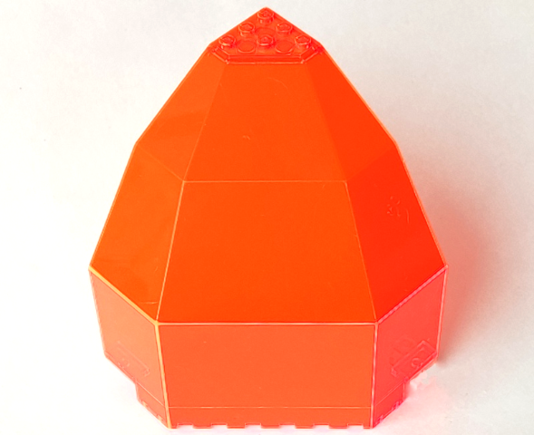 Panel 10 x 10 x 12 Quarter Dome in Trans-Neon Orange
