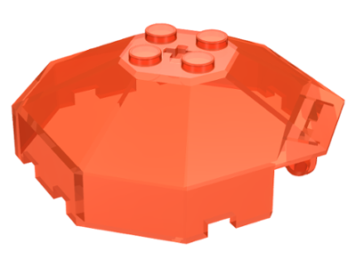 Windscreen 6 x 6 Octagonal Canopy with Axle hole in Trans-Neon Orange