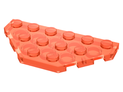 Wedge Plate 3 x 6 Cut Corners in Trans-Neon Orange