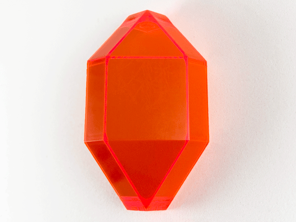 Panel 3 x 3 x 6 Corner Convex in Trans-Neon Orange