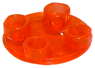 Plate Round 2 x 2 with Rounded Bottom [Boat Stud] in Trans-Neon Orange
