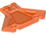 Plate, Special 1 x 2 with Large Axe Head in Trans-Neon Orange