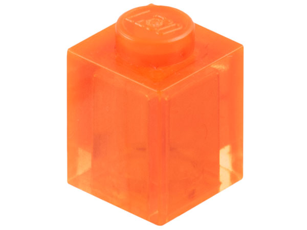 Brick 1 x 1 in Trans-Neon Orange