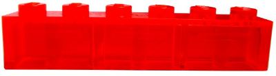 Brick 1 x 6 in Trans-Neon Orange