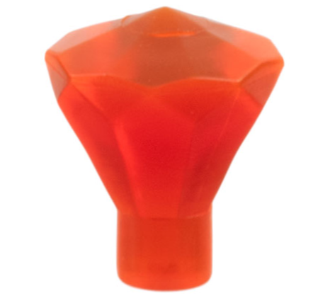 Rock 1 x 1 Jewel / Gem 24 Facet in Trans-Neon Orange