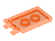 Tile Special 2 x 3 with 2 Clips [Thick Open O Clips] in Trans-Neon Orange