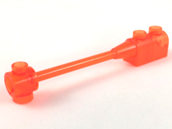 Bar 1 x 8 with Brick 1 x 2 Curved Top End (Original, No Axle Holder) in Trans-Neon Orange