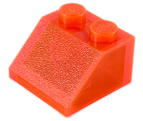 Brick Sloped 45° 2 x 2 in Trans-Neon Orange