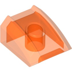 Brick Curved 2 x 2 with Lip, No Studs in Trans-Neon Orange