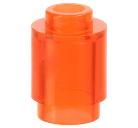 Brick Round 1 x 1 Open Stud in Trans-Neon Orange