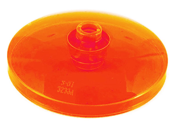 Dish 4 x 4 Inverted with Open Stud [Radar] in Trans-Neon Orange