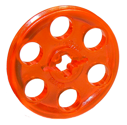 Technic Wedge Belt Wheel [aka Pulley] in Trans-Neon Orange
