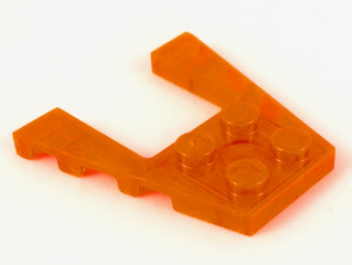 Wedge Plate 4 x 4 with 2 x 2 Cutout in Trans-Neon Orange