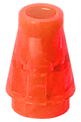 Cone 1 x 1 [No Top Groove] in Trans-Neon Orange