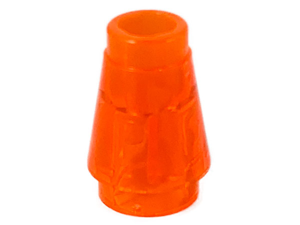 Cone 1 x 1 [Top Groove] in Trans-Neon Orange