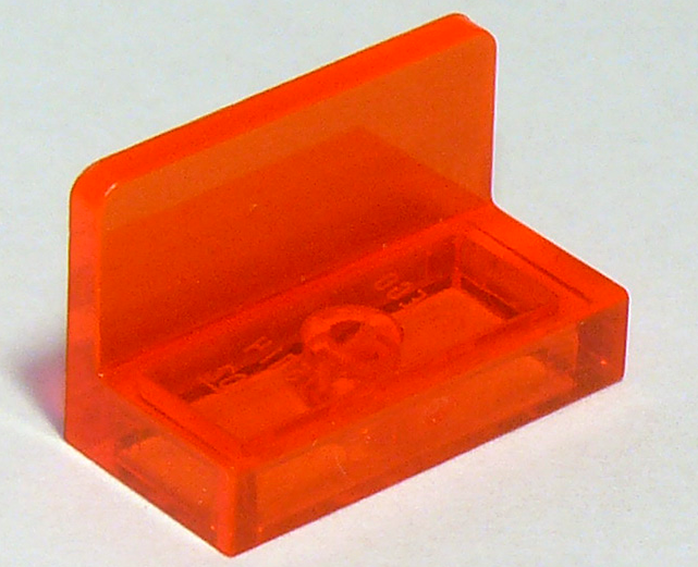 Panel 1 x 2 x 1 [Rounded Corners] in Trans-Neon Orange