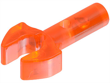 Bar 1L with Clip [Cut Edges and One Side Hole] [Gap in Clip] in Trans-Neon Orange
