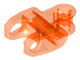 Technic Axle Connector 2 x 3 with Ball Socket, Closed Sides, Squared Ends in Trans-Neon Orange