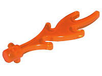 Wave / Flame Rounded with Base Pegs in Trans-Neon Orange