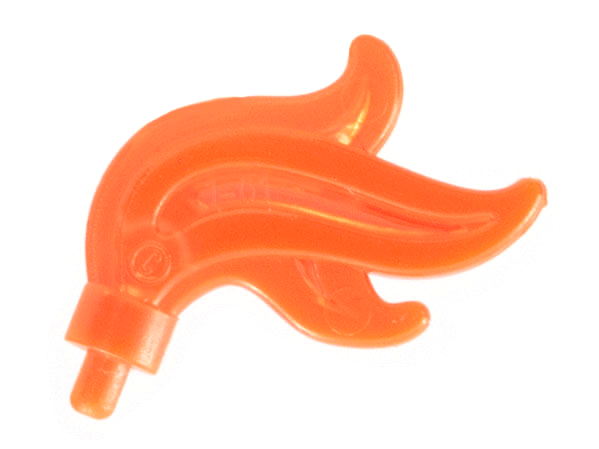 Flame / Headwear Accessory Plume / Feather, Triple Point in Trans-Neon Orange