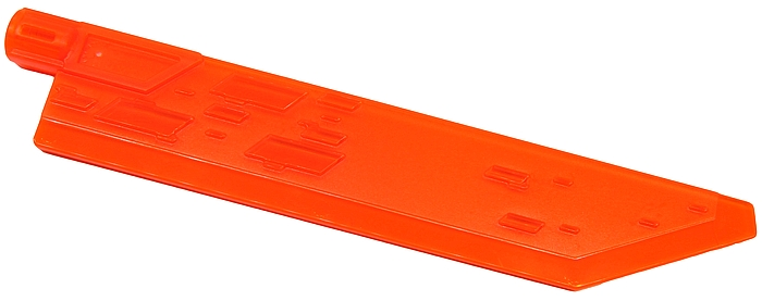 Large Figure Weapon Sword, Blade with Bar, Single Edge in Trans-Neon Orange