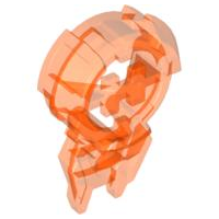 Large Figure Chest Badge with 'H' Hero Factory Logo in Spiked Circle in Trans-Neon Orange