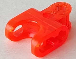 Technic Axle Connector 2 x 3 with Ball Socket, Open Lower Axle Holes in Trans-Neon Orange