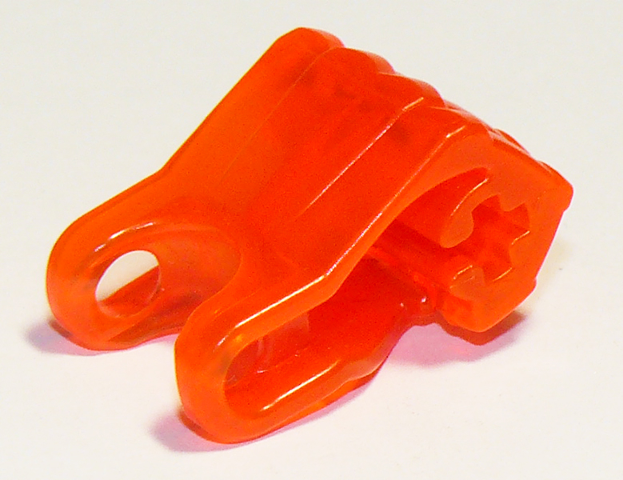 Large Figure Hand, Fist with Axle Hole, 4 Fingers in Trans-Neon Orange