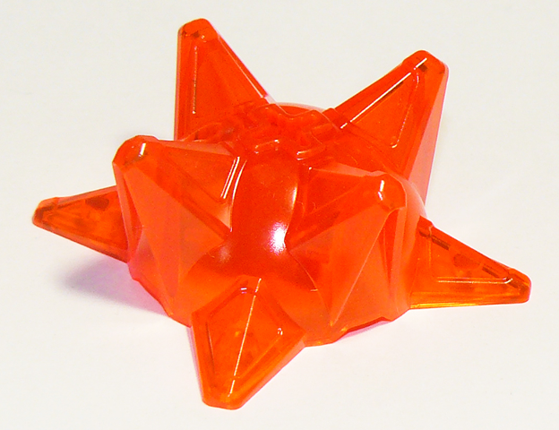 Large Figure Weapon Spiked Ball, Half in Trans-Neon Orange