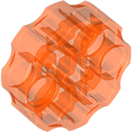 Large Figure Weapon, Barrel with 2 Pin Holes and 3 Axle Holes in Trans-Neon Orange