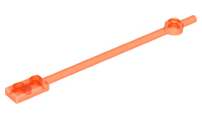 Bar 1 x 12 with 1 x 2 Plate End with Hollow Studs and 1 x 1 Round Plate End in Trans-Neon Orange