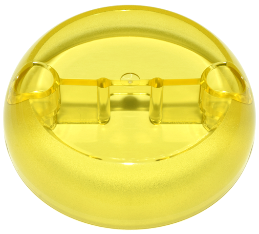 Dome Hemisphere 7 x 7 with 2 Pin Holes [Plain] in Trans-Yellow