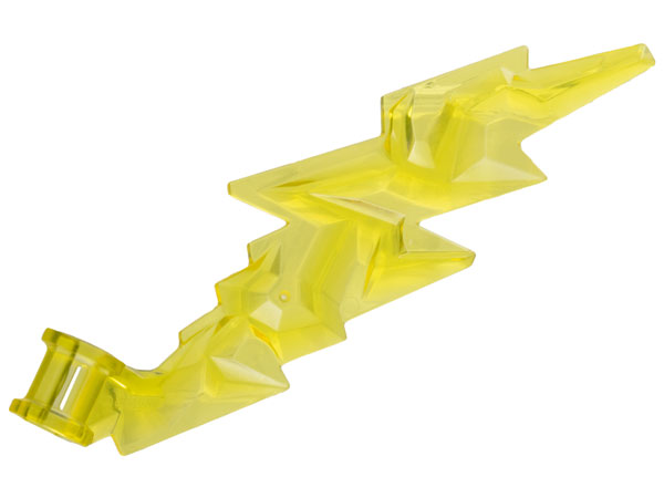 Wave / Lightning with Axle Hole in Trans-Yellow