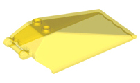Windscreen 8 x 4 x 2 with Handle and 2 Studs [Solid Studs] [Plain] in Trans-Yellow